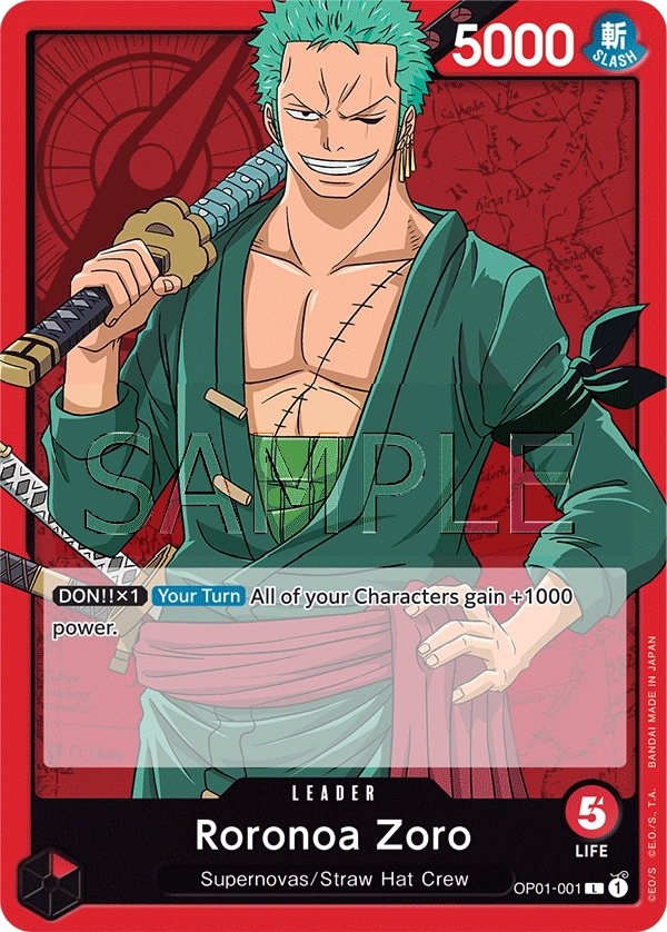 Carta Roronoa Zoro (OP01-001)