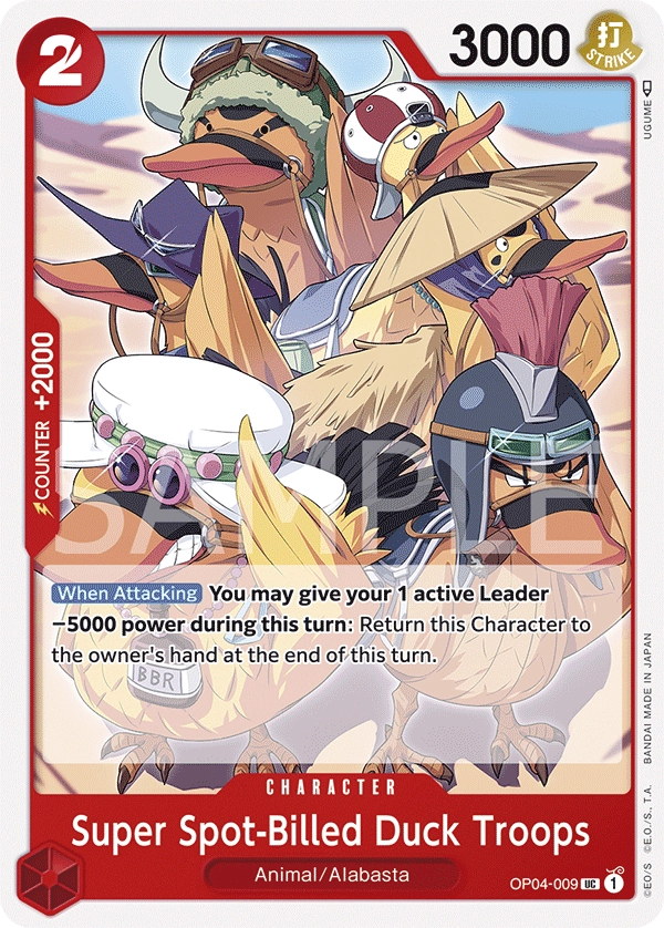 Carta Super Spot-Billed Duck Troops (OP04-009)