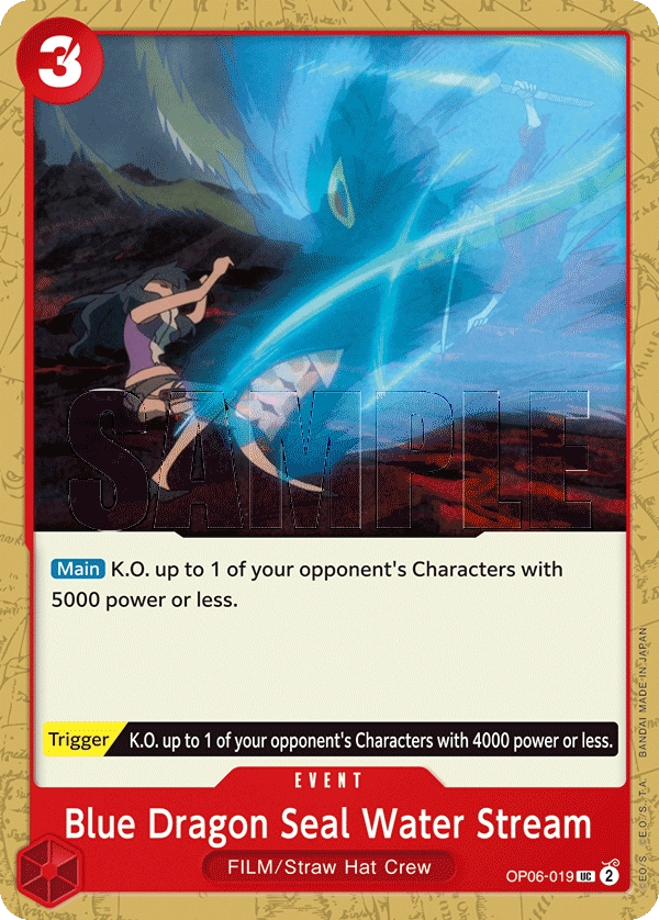 Carta Blue Dragon Seal Water Stream (OP06-019)
