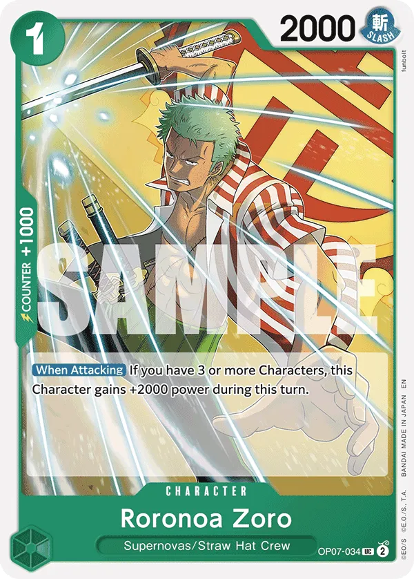 Carta Roronoa Zoro (OP07-034)