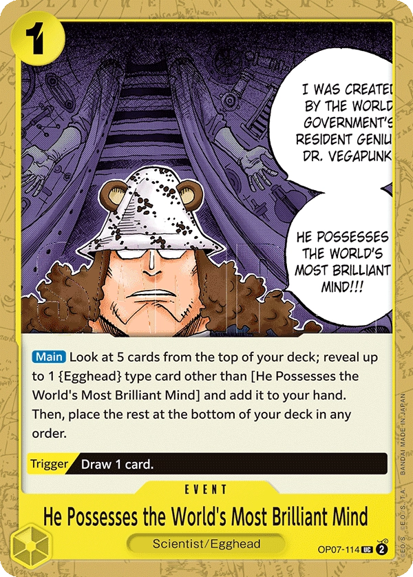 Carta He Possesses the World's Most Brilliant Mind (OP07-114)