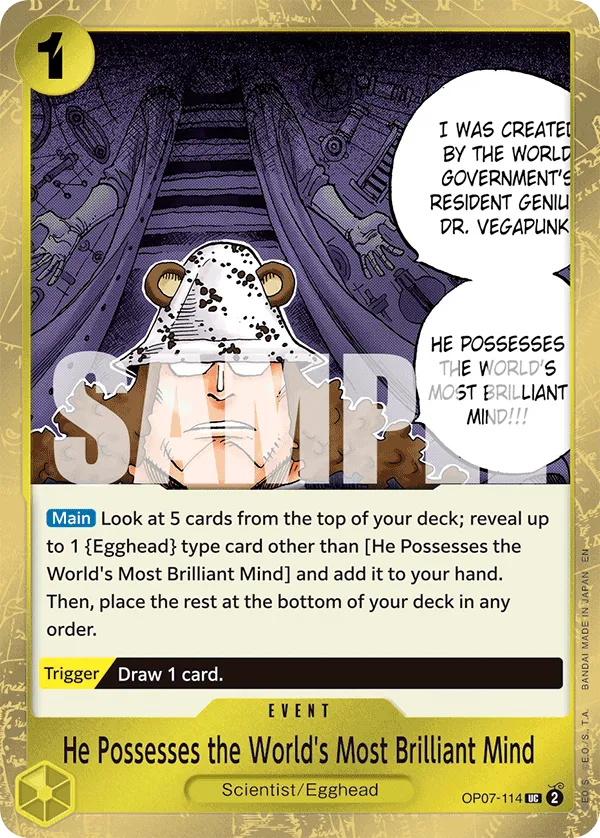 Carta He Possesses the World's Most Brilliant Mind (OP07-114)