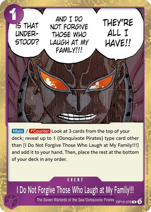 Carta I Do Not Forgive Those Who Laugh at My Family!!! (OP10-078)