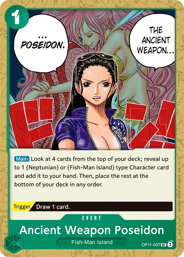 Carta Ancient Weapon Poseidon (OP11-037)
