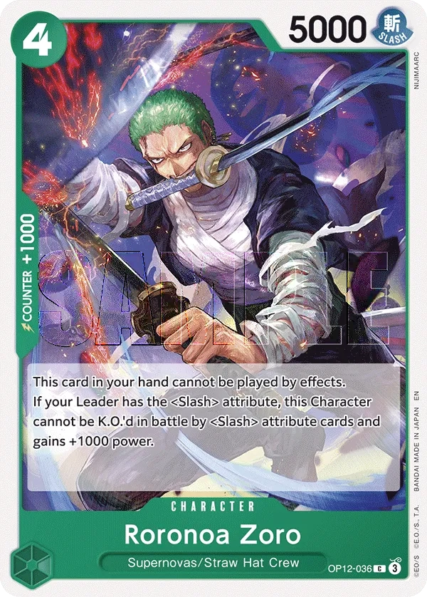 Carta Roronoa Zoro (OP12-036)
