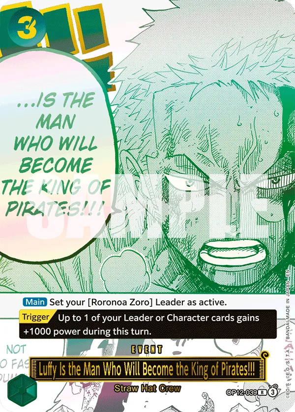 Carta Luffy Is the Man Who Will Become the King of Pirates!!! (OP12-039)