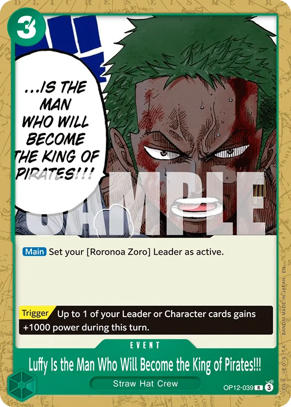 Carta Luffy Is the Man Who Will Become the King of Pirates!!! (OP12-039)