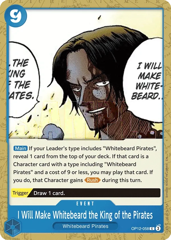 Carta I Will Make Whitebeard the King of the Pirates (OP12-058)