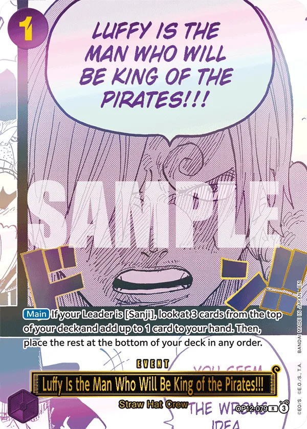 Carta Luffy Is the Man Who Will Be King of the Pirates!!! (OP12-079)