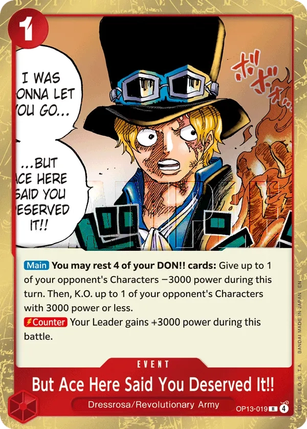 Carta But Ace Here Said You Deserved It!! (OP13-019)