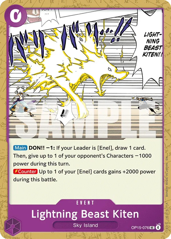 Carta Lightning Beast Kiten (OP15-076)