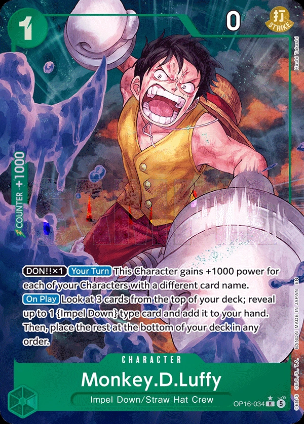 Carta Monkey.D.Luffy (OP16-034)
