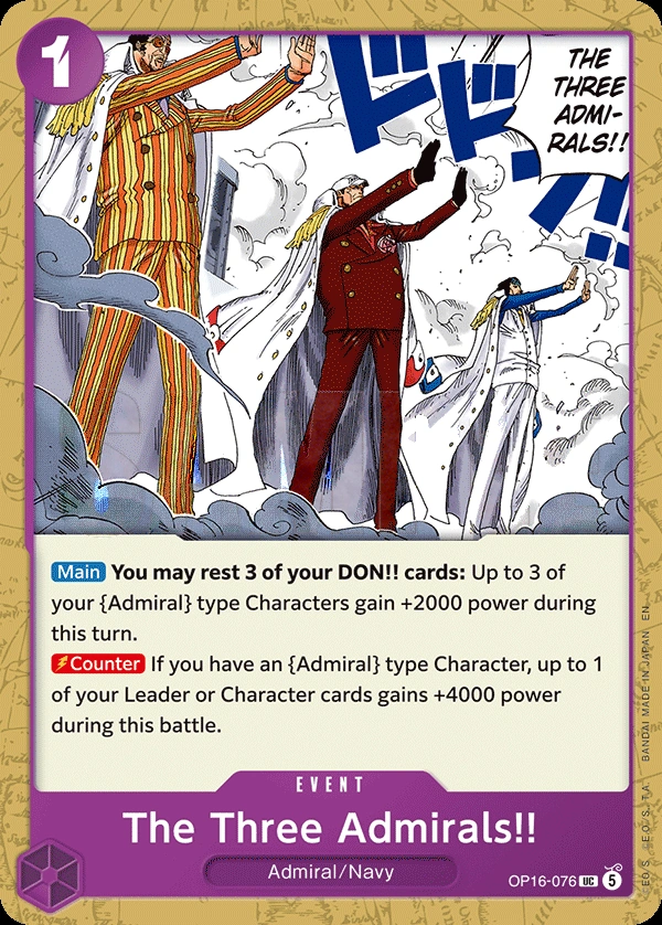 Carta The Three Admirals!! (OP16-076)