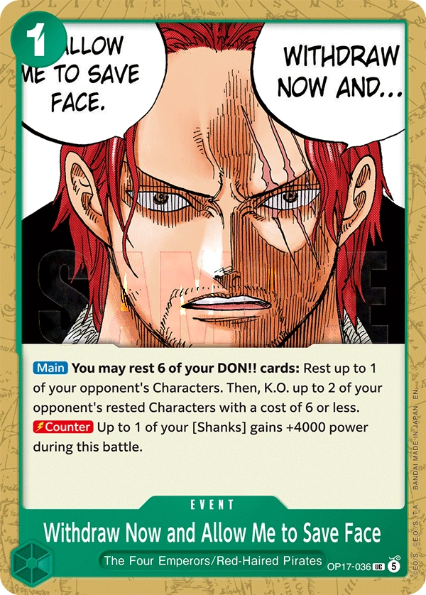 Carta Withdraw Now and Allow Me to Save Face (OP17-036)