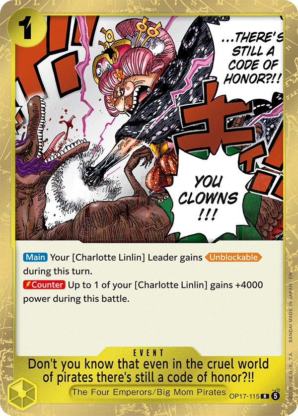 Carta Don't you know that even in the cruel world of pirates there's still a code of honor?!! (OP17-115)