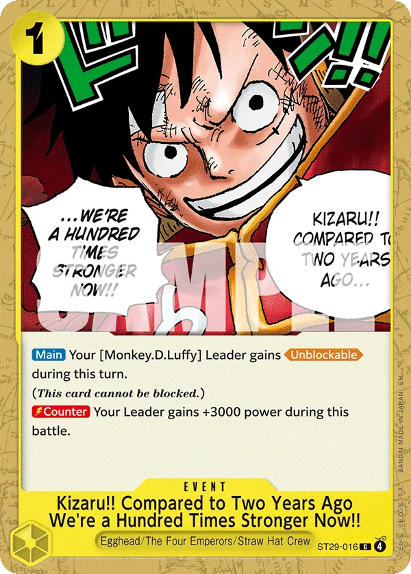 Carta Kizaru!! Compared to Two Years Ago We're a Hundred Times Stronger Now!! (ST29-016)